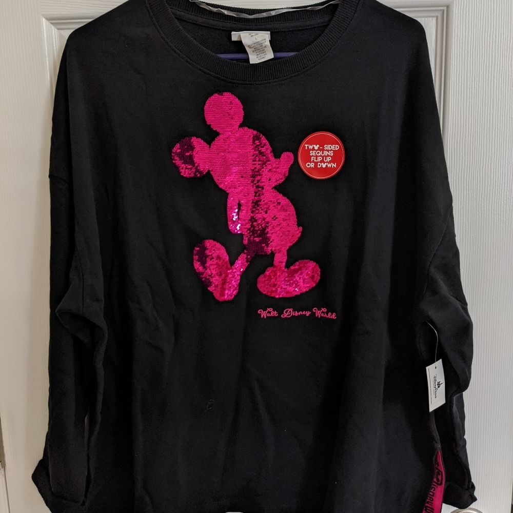 NWT Disney World Sequin Mickey Light Sweatshirt